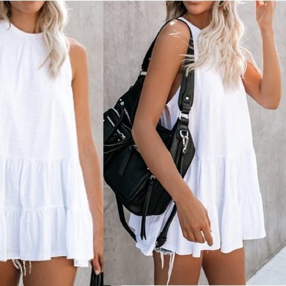 LAST ONE Round Neck Ruffled Hem Top - Picture 3 of 3